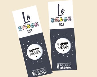 Godmother Gift, Godfather Gift, Badge Card, Lot