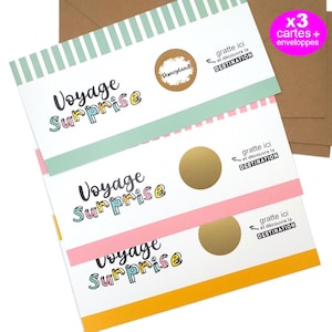 Carte à gratter personnalisable voyage surprise