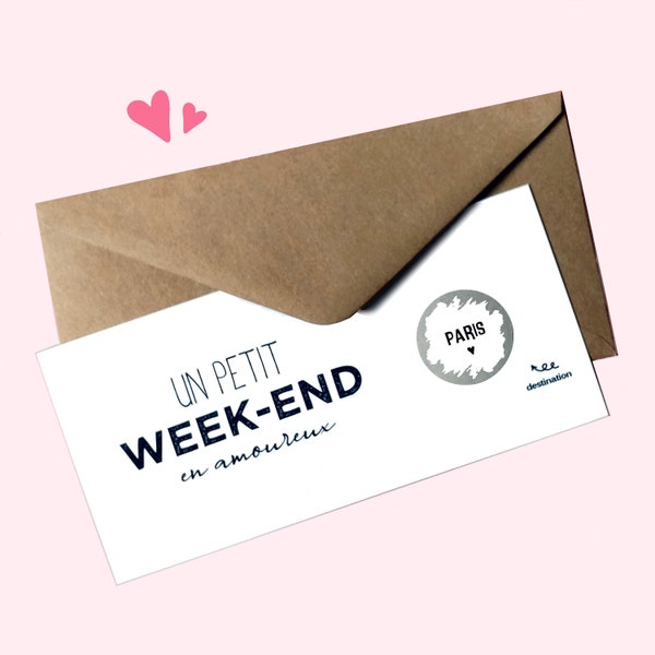 Carte à gratter,Voyage,Week-end,Vacances,Surprise, cadeau