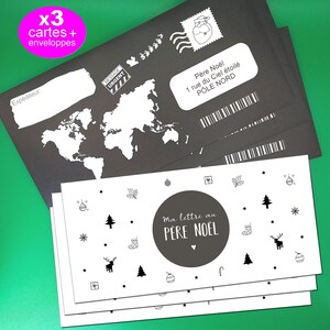 Lettre au Père Noël, liste de cadeaux, fêtes, carte enfants