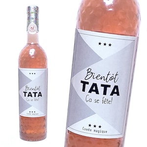Etiquette Bouteille Annonce Naissance - Tu vas être papy -tu vas être mamie -tu vas être tata -tu vas être tonton