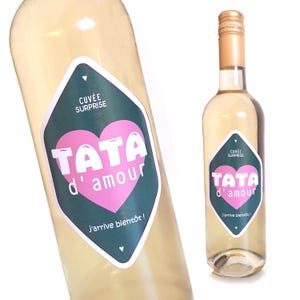 étiquette bouteille, Annonce naissance,Tu vas être Tata, annonce grossesse