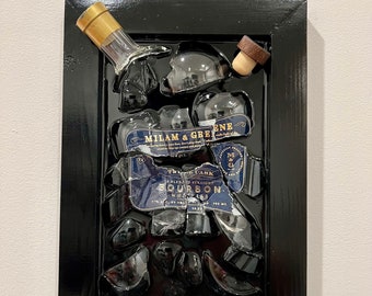 Milam & Green Whiskey Bottle Glass Wall Art in Resin