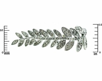 Pave Clear AAA Cubic Zirconia Over Your Fingers Leaf Ring