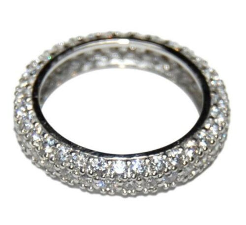 Eternity Rings Pave Dome Eternity Cubic Zirconia Wedding Band Etsy