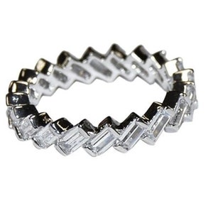 Eternity Rings- Radiant Baguette AAA Cubic Zirconia All Around Eternity Band Ring-modern-Trendy-High Quality