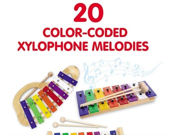 20 Color-Coded Xylophone Melodies: Letter-Coded Songbook for Children [Digital e-book]