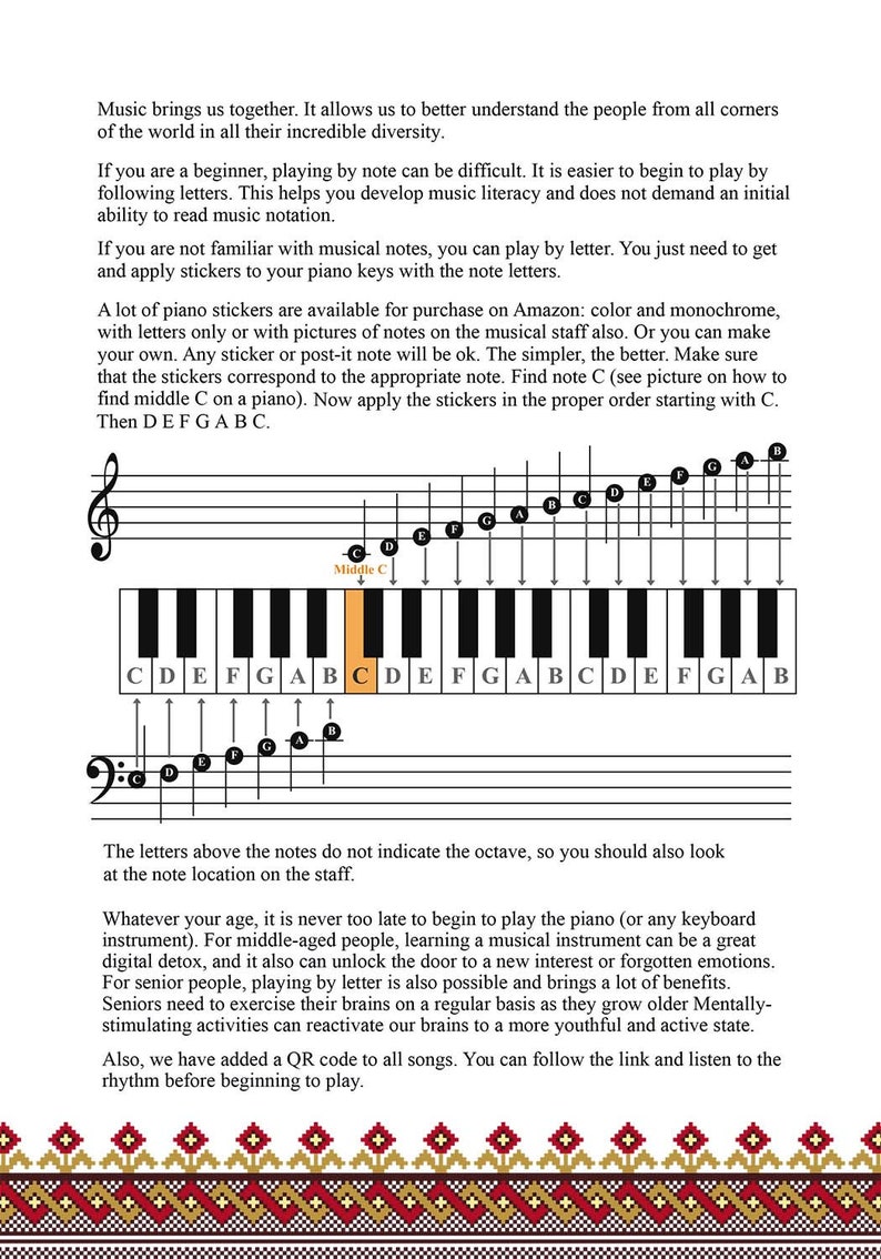 Keyboard for Beginner Adults. 51 Simple Songs From Around the World