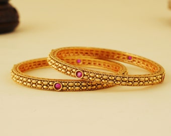 Indian Bangle Set, Wedding Bangles, Indian Jewelry, Gold Plated Bangles by Smarsjewelry