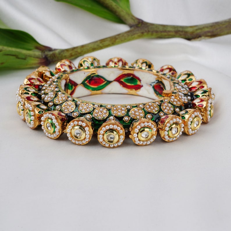 Buy this indian banglescrafted with 14k yellow gold electromagnetic plating and tarnish resistant
