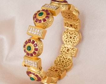Gold Plated Bangle, Indian Bangle Set, Indian Bridal Jewelry, Indian Bangles by Smarsjewelry