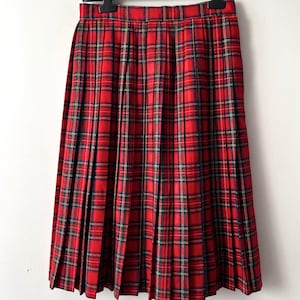 Vintage Austrian pleated Skirt Plaid wool skirt Midi Checkered Skirt Back to School Skirt Yvonne Winter Skirt High Waist wool Skirt Size M/L