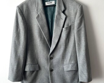 Vintage Tweed Plaid Jacket Wool blend cashmere sport coat Rosner  mens blazer Retro Urban Casual Jacket Everyday Sports Coat Size Large