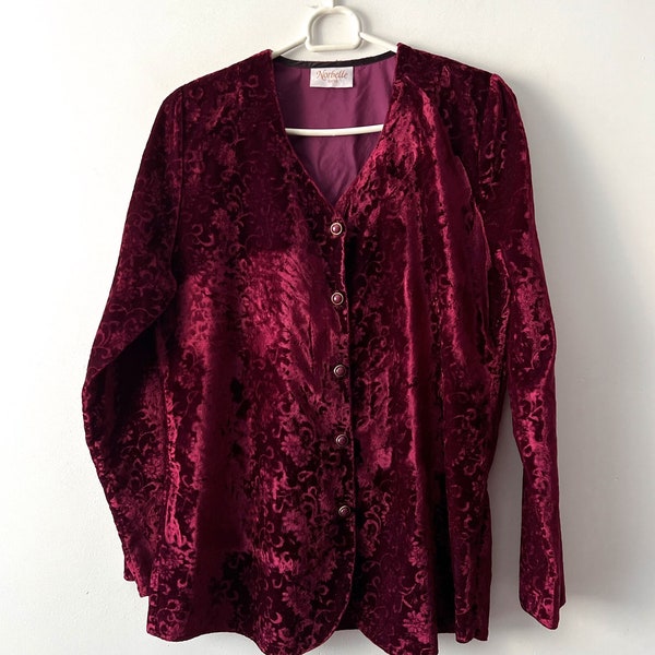 Red Velvet Jacket Etsy