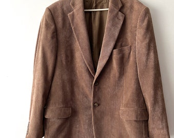 Vintage Brown Corduroy Blazer Mens Corduroy Jacket Urban
