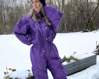 Costume de ski des années 80 pour femmes 