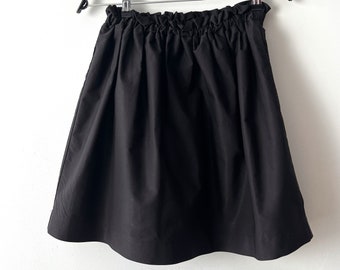 Vintage Black Mini High Waist Skirt Back to School  Skirt Small Size Student black skirt Everyday skirt Thick skirt with stretchy waist