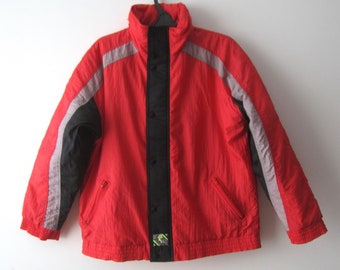 Giacca da sci da uomo vintage Giacca da neve rossa Giacca da sci hipster Giacca sportiva invernale Activewear Giacca da sci di grandi dimensioni anni '90 Giacca da sci in nylon