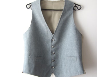 Mens Waistcoat Vest Black Brocade Gothic Steampunk Wedding VTG Emopunk 02