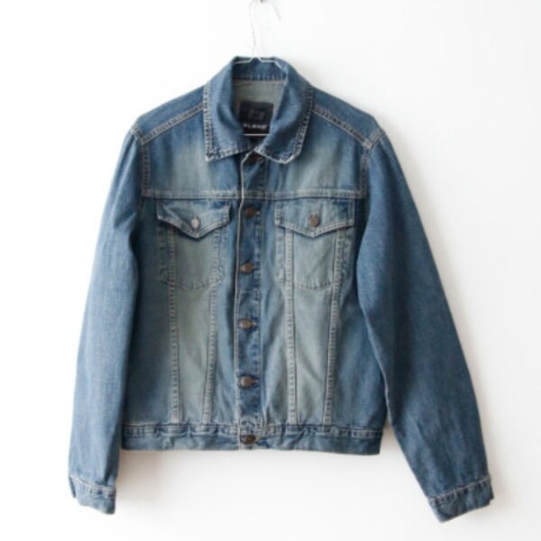 Vintage Men Jeans Jacket  90's Denim Jacket Hipster Denim Jacket Jeans Jacket Classic Denim Jacket Small Size Mens Jacket