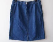 Vintage Classic Denim Skirt 90 39 s Jeans Knee Denim Skirt Dark Blue Skirt Size XXL