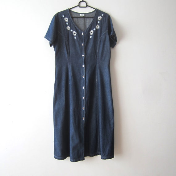 sachin and babi light blue dress Oscar de la Renta Sleeveless Porcelain Flowers Embroidered Wool Dress main image 1