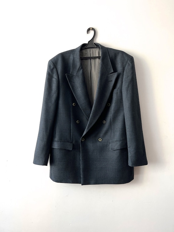 Blazer croise en laine Hugo Boss vintage des annees 80 manteau de sport des annees 80