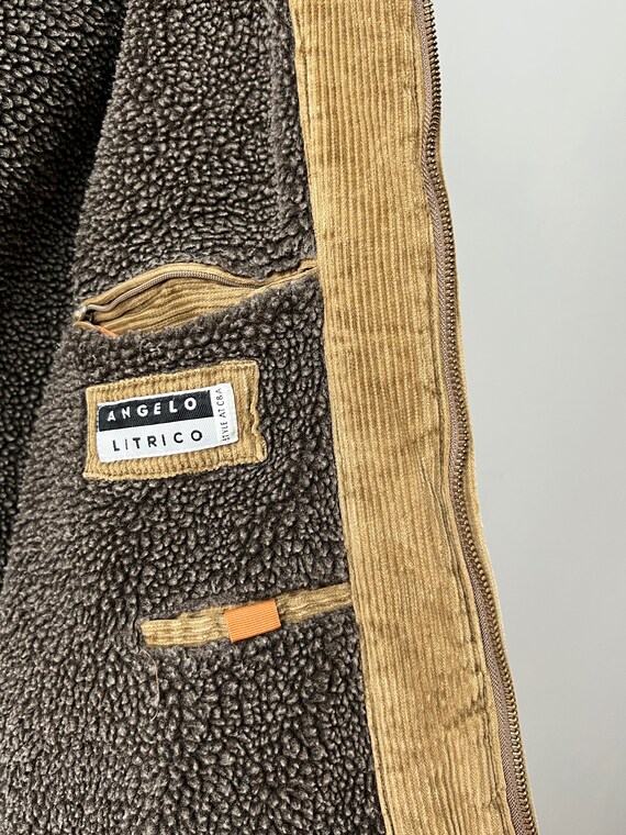 Soft Fleece Lined Corduroy Parka Coat Men