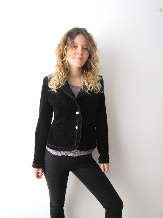 womens black corduroy blazer