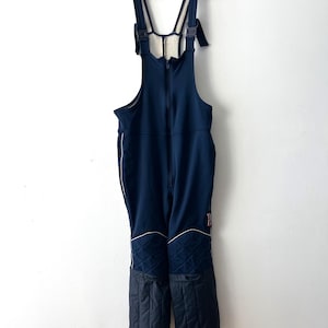 Vintage Unisex Skiing Pants 90s Hipster Snow Pants Small to Medium Size Navy blue Skiing Overalls Trousers Winter Activewear Overalls Pants