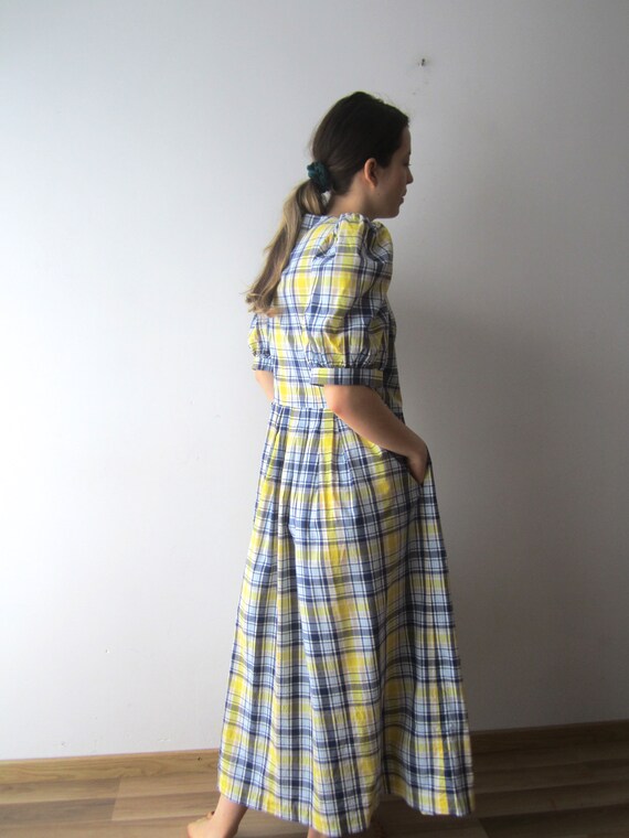 Vintage Plaid Dirndl Dress German Austrian Dress … - image 5