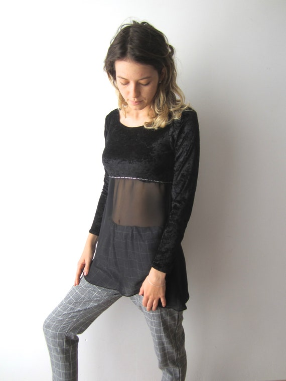 velvet sheer top