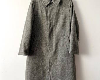 Vintage Oratop Winter Mens Trench Coat Grey Classic Gentleman's