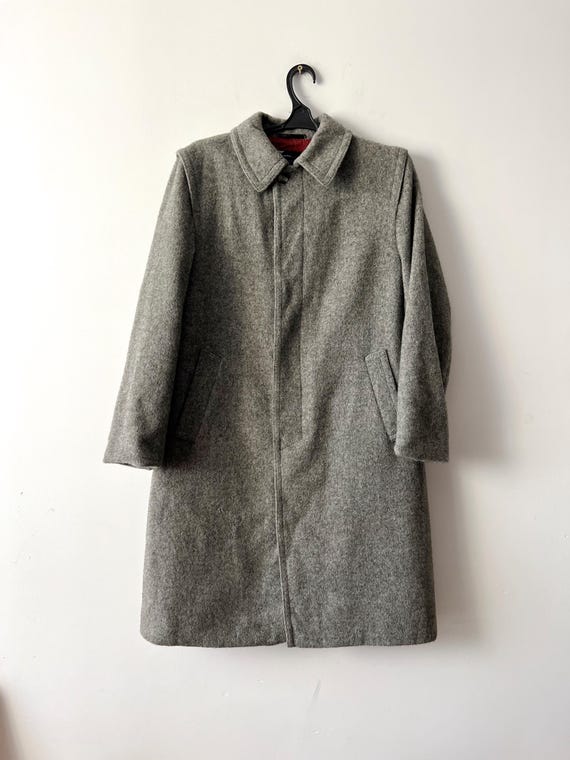 Vintage Oratop Winter Mens Trench Coat Grey Classic Gentleman's