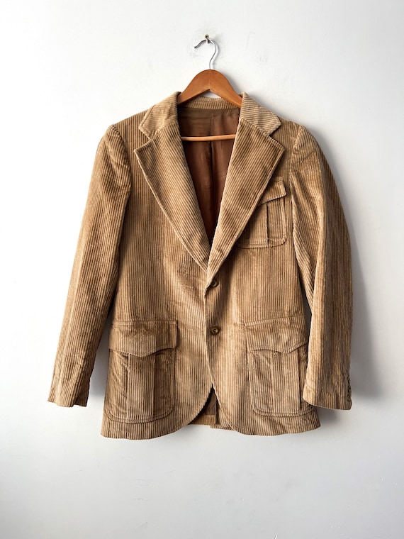 70s Mens Corduroy Blazer Mens Cotton Jacket Urban Casual Jacket