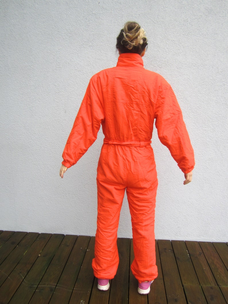 Hot Orange Women's Ski Suit Vintage Bright One Piece Etsy