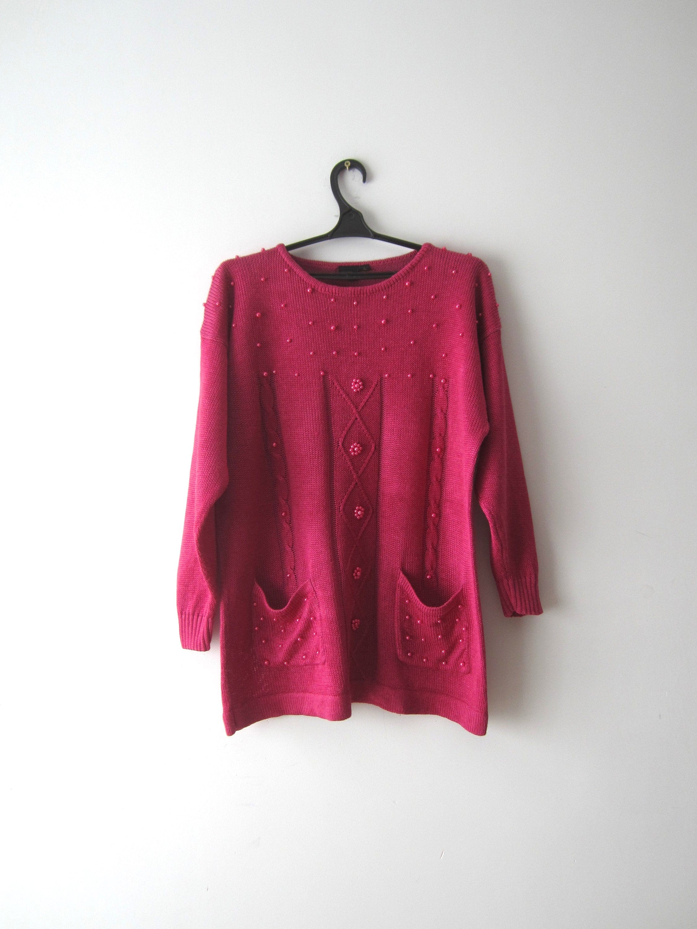 fuschia pink sweater