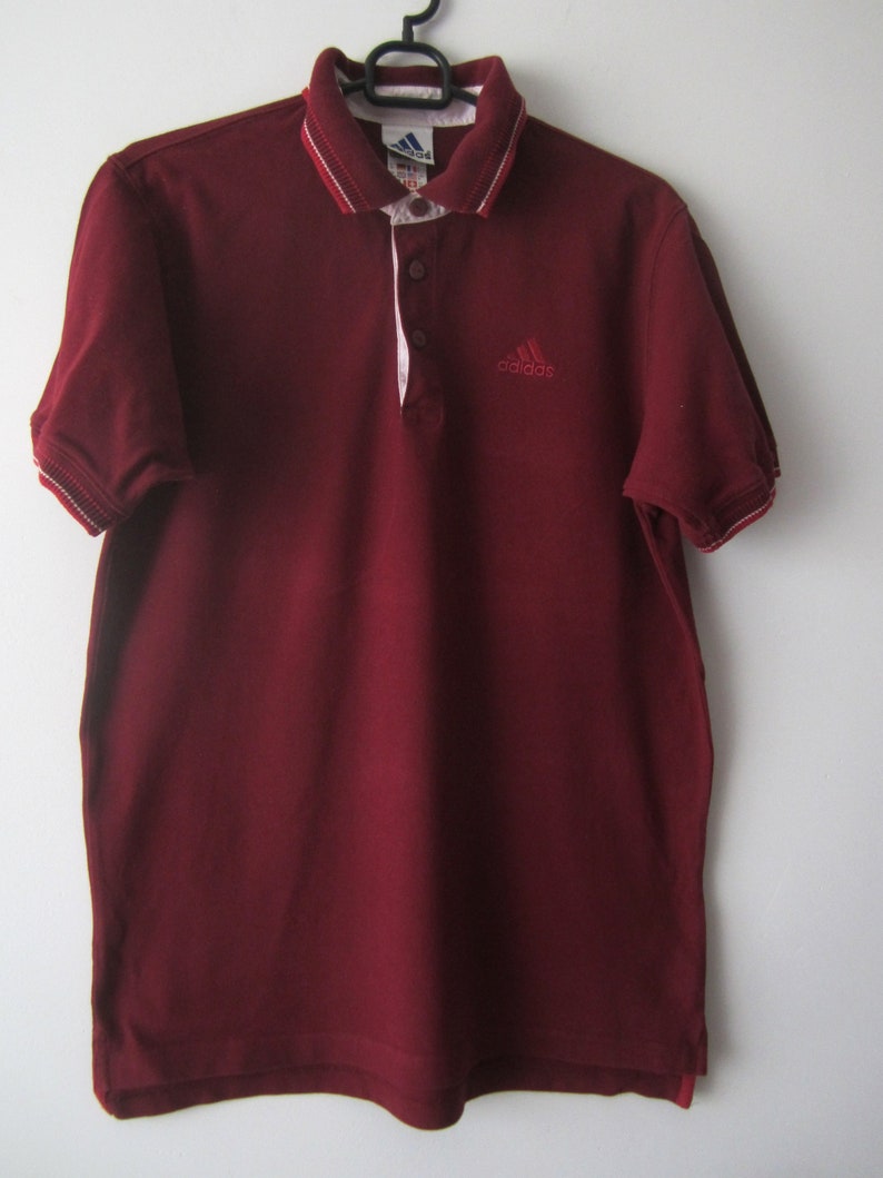 Vintage Adidas Polo Shirt Medium Mens Polo Sport Shirt Carmine - Etsy