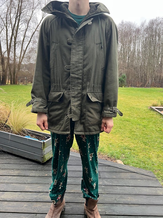 Vintage TIKLAS Mens Parka Everyday Khaki Green Jacket Vintage TIKLAS Mens Parka Everyday Khaki Green Jacket