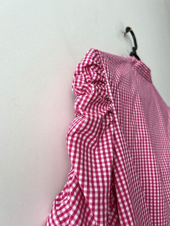 Vintage Austrian Plaid Shirt Women's Dirndl Blous… - image 10