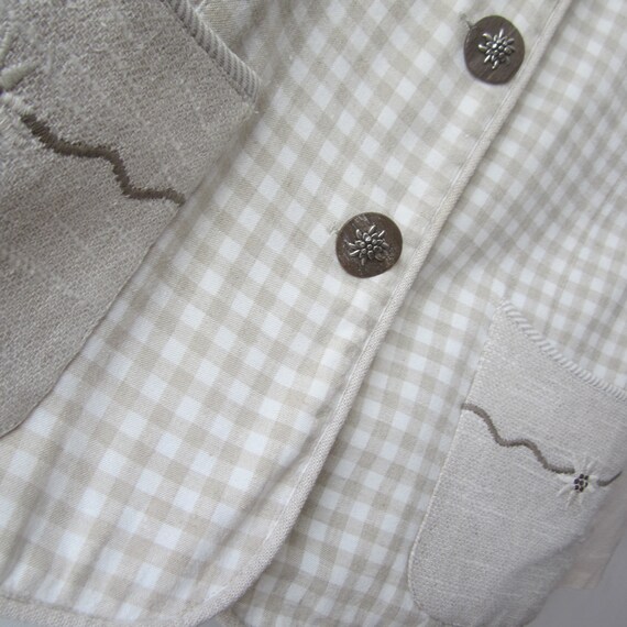 Vintage Linen Blend Dirndl Jacket Women German Lo… - image 3