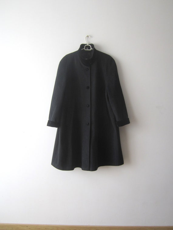 Vintage Grey Coat Women's Wool blend Coat Romantic