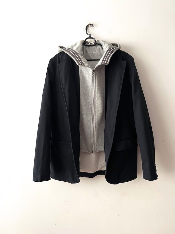 Veste de sport noire vintage avec veste a capuche pour homme Zara Youth des annees 90 veste en coton pour homme veste decontractee urbaine taille grand manteau de sport Etsy France