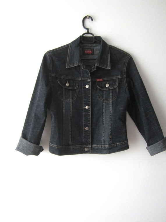 black washed out denim jacket