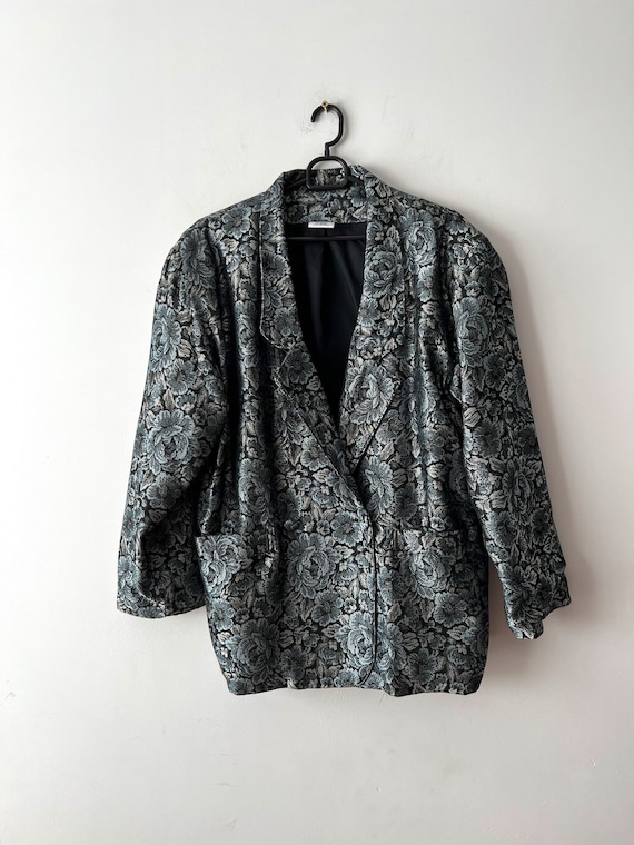 Vintage Shiny tapestry Women's jacket Oversize 90s