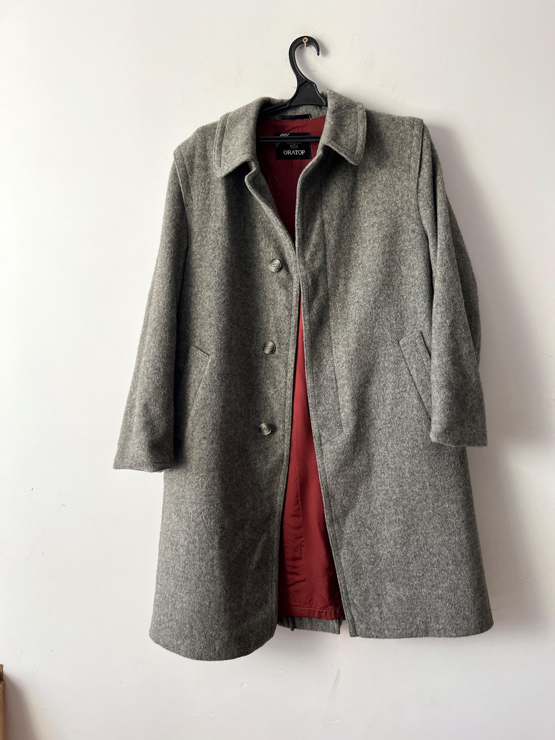 ジャケット・アウター Pry Back-Vent Washed-Serge Overcoat gray Vintage Oratop Winter Mens Trench Coat Grey Classic Gentleman's