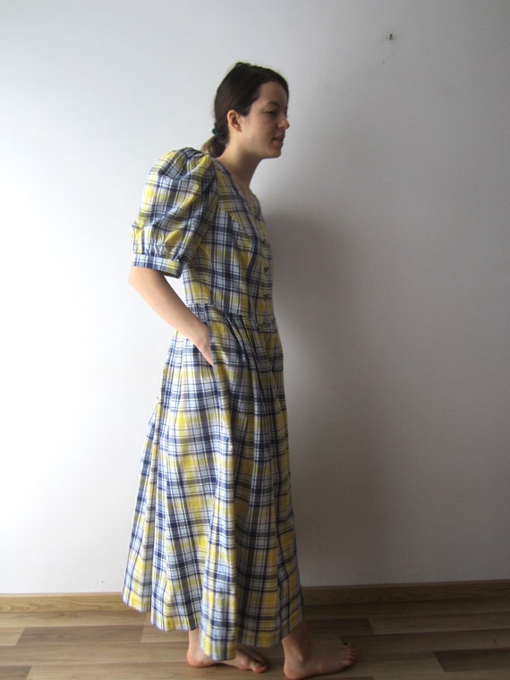 Vintage Plaid Dirndl Dress German Austrian Dress … - image 6