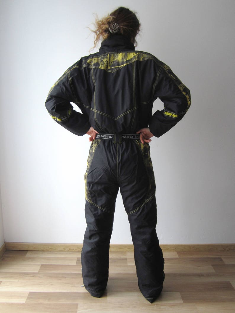 Vintage Mens Ski Suit Black One Piece Winter Skiing Suit Retro Etsy