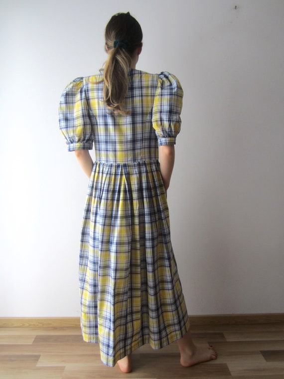 Vintage Plaid Dirndl Dress German Austrian Dress … - image 4