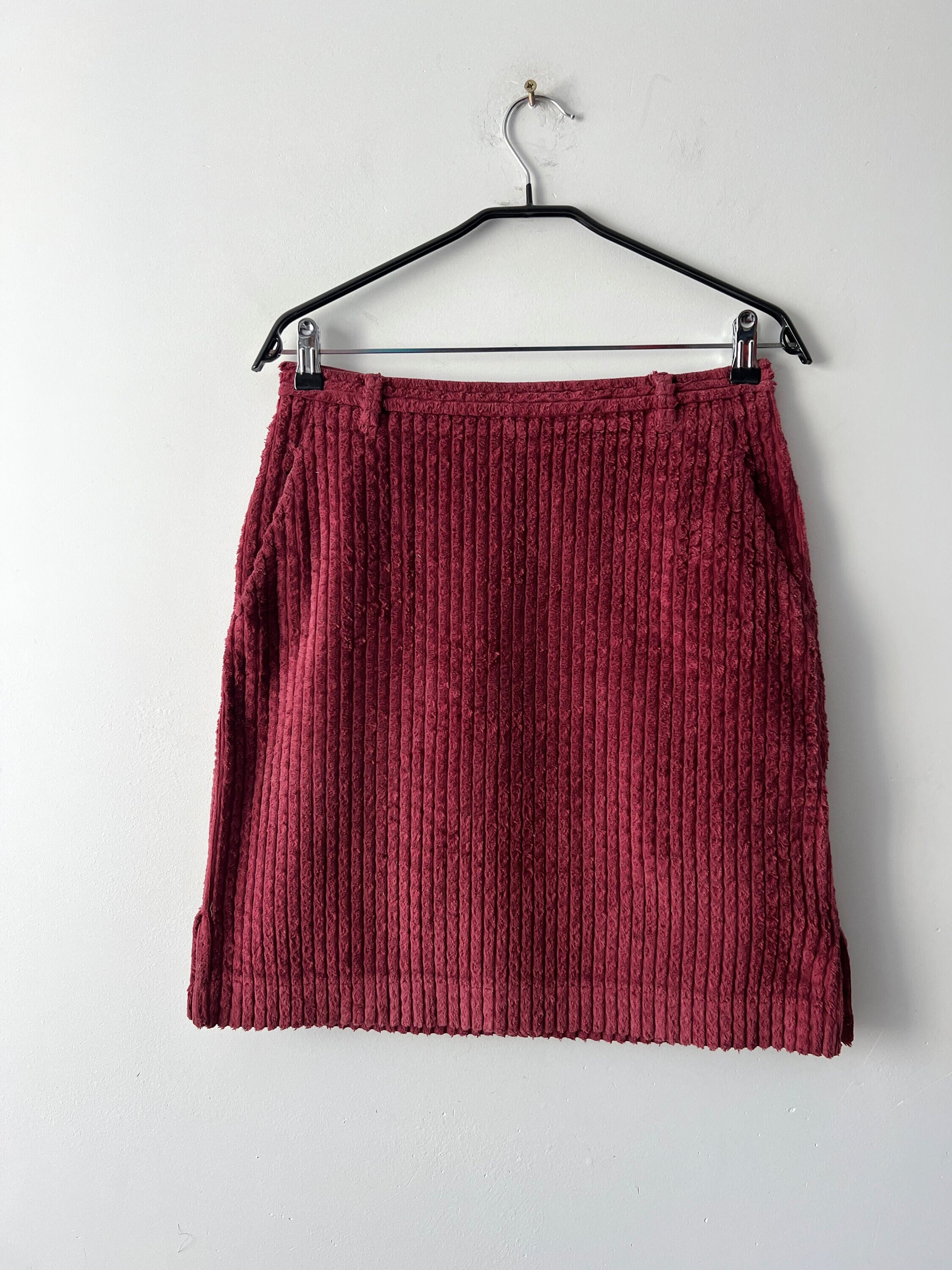 Corduroy mini top skirt burgundy